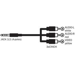 Audio kabel 1.5m, 4-pólovy jack - 2